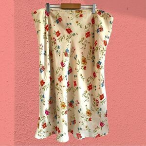 Vintage 90s chiffon floral midi skirt